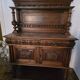 Magnificent buffet/cabinet in Henri II style made of solid walnut and marble.