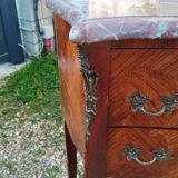 Antique Louis XV style chest of drawers with marble top