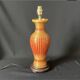 Vintage 1970s Chinese lamp base in woven bamboo on a porcelain vase
