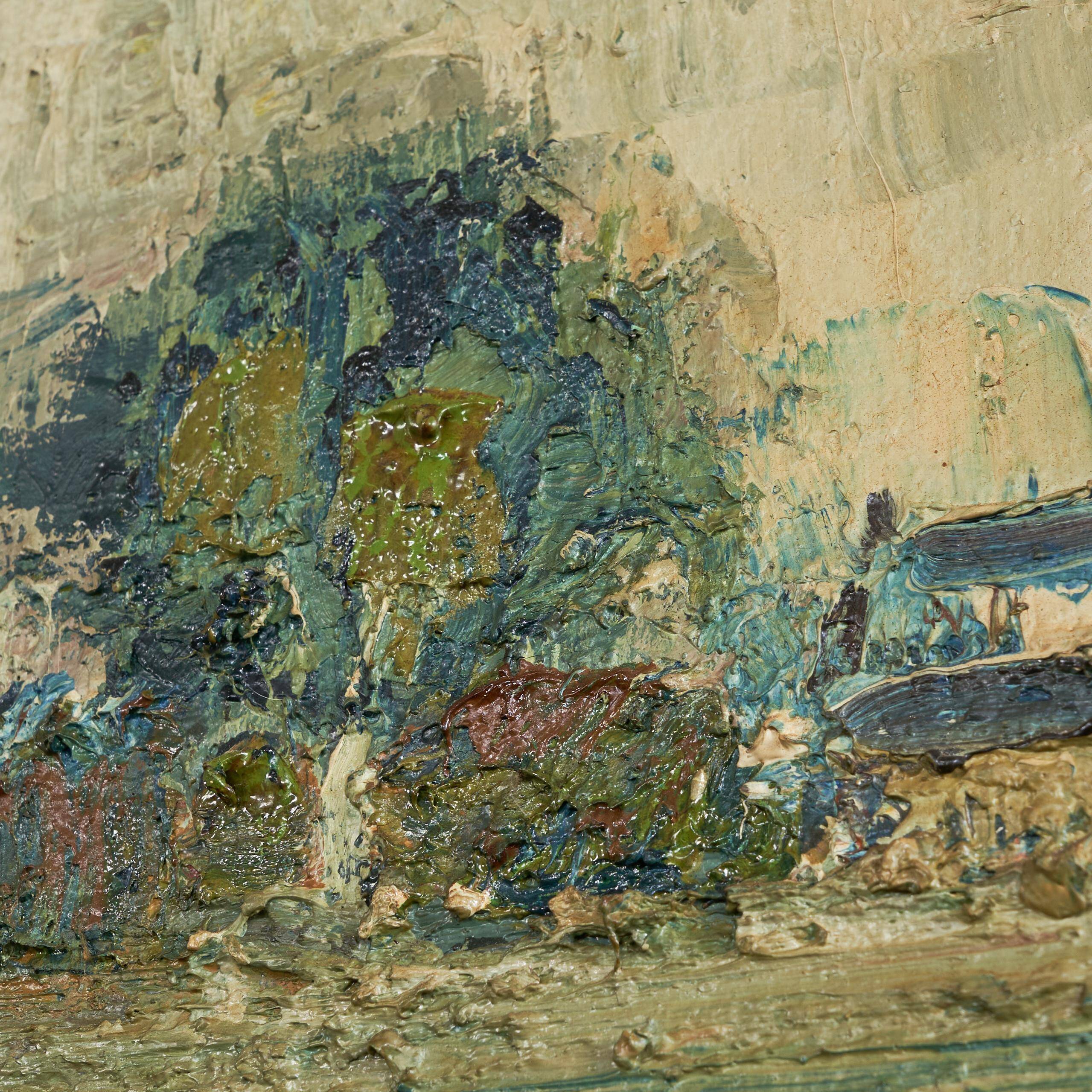Paysage néerlandais huile sur toile 1940