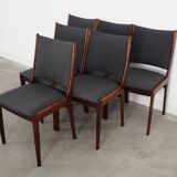 Ensemble de six chaises en palissandre, design danois, années 1960, designer : Johannes Andersen