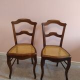 Paire de chaises cannées