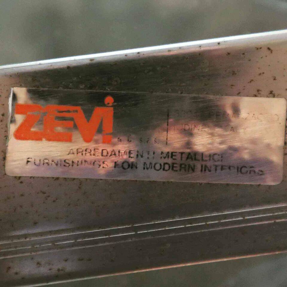 Vintage Chrome and Brass Dining Table by Zevi, Italy, 1970s