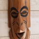 African mask in light wood