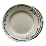 6 assiettes plates Belleville Longchamp terre de fer ancienne