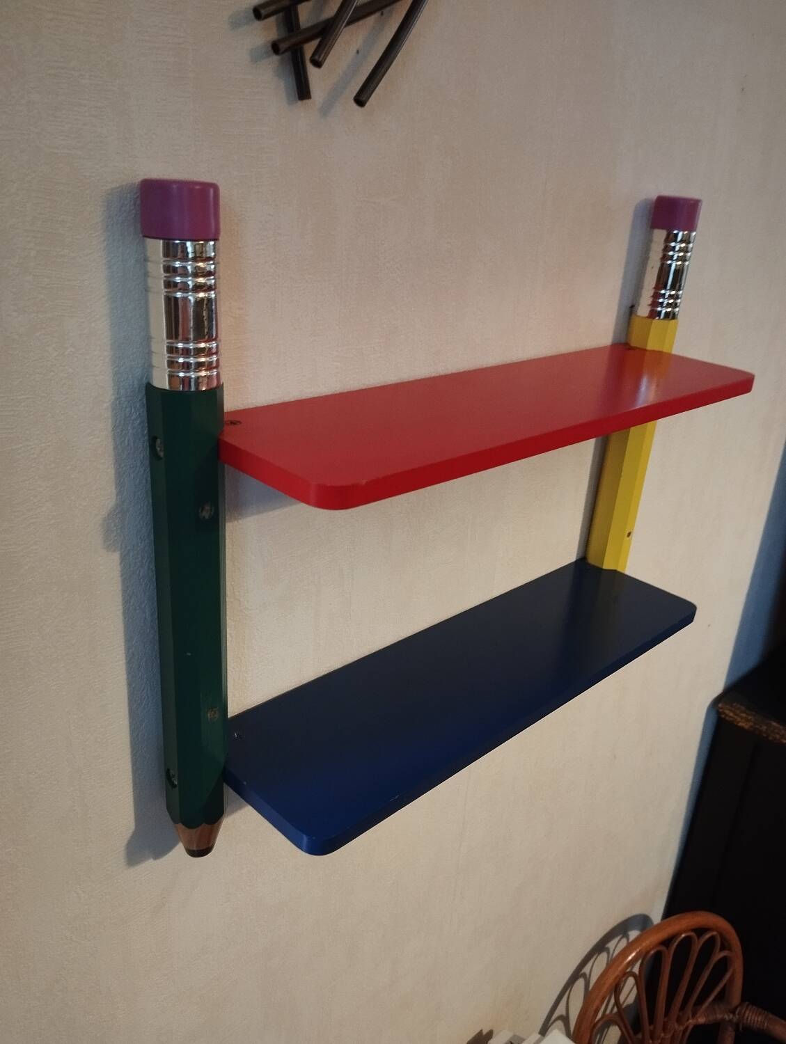 Pierre SALA style vintage pencil shelf