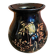 Antique st clement vase black ceramic painted decor vintage