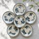Assiettes plates oiseaux du XIXe siècle terre de fer signées Onnaing