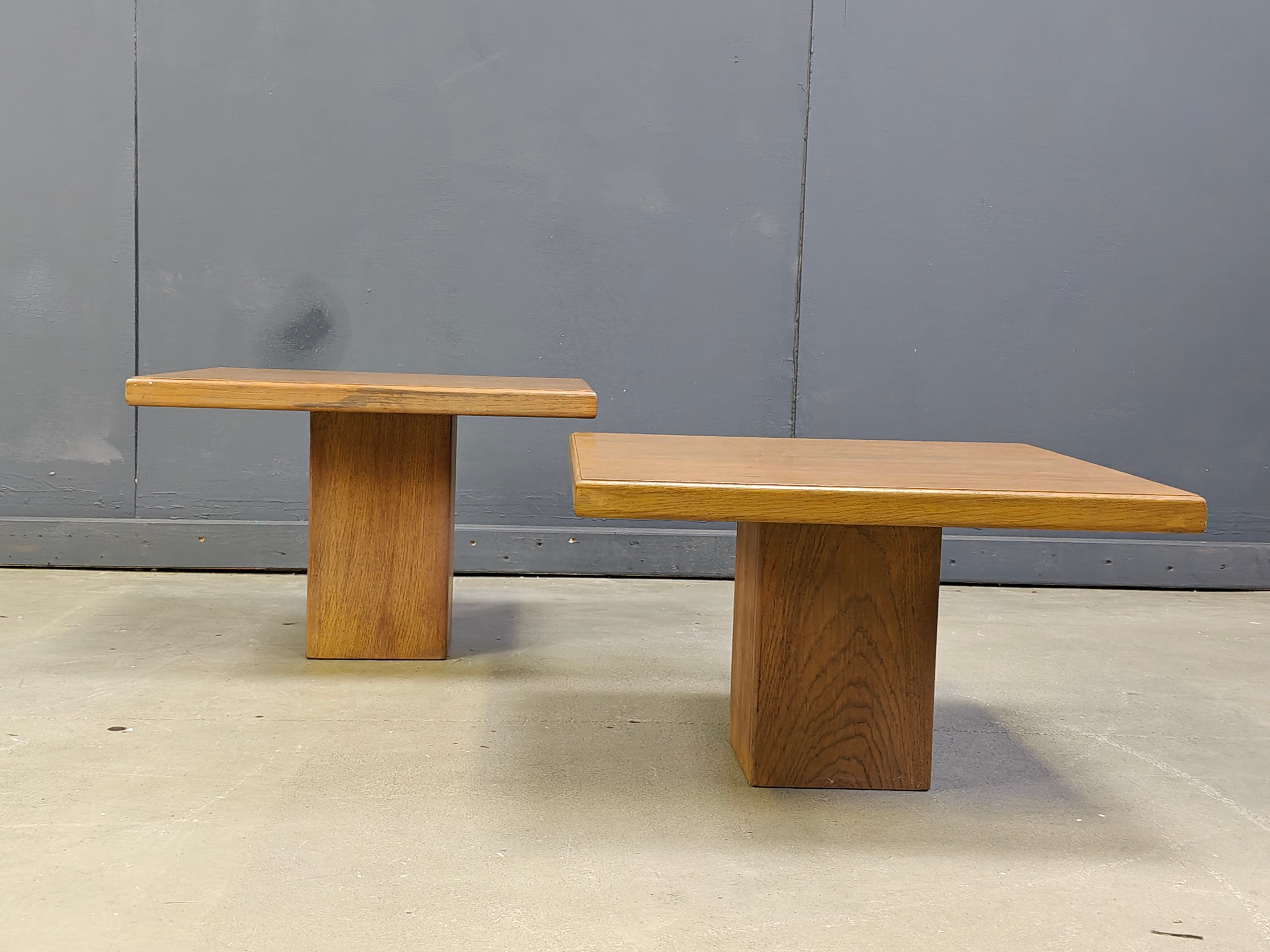 Pair of vintage wooden coffee or side tables, 1960s
