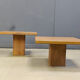 Pair of vintage wooden coffee tables from the 1960s.