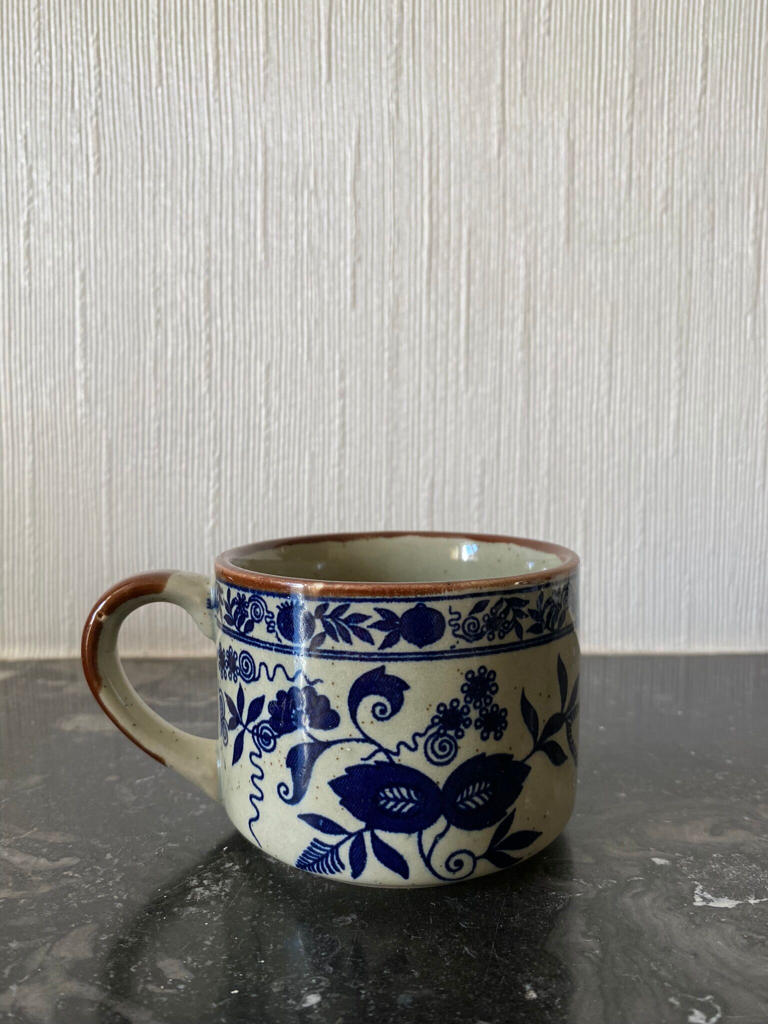 Trio of ceramic coffee cups