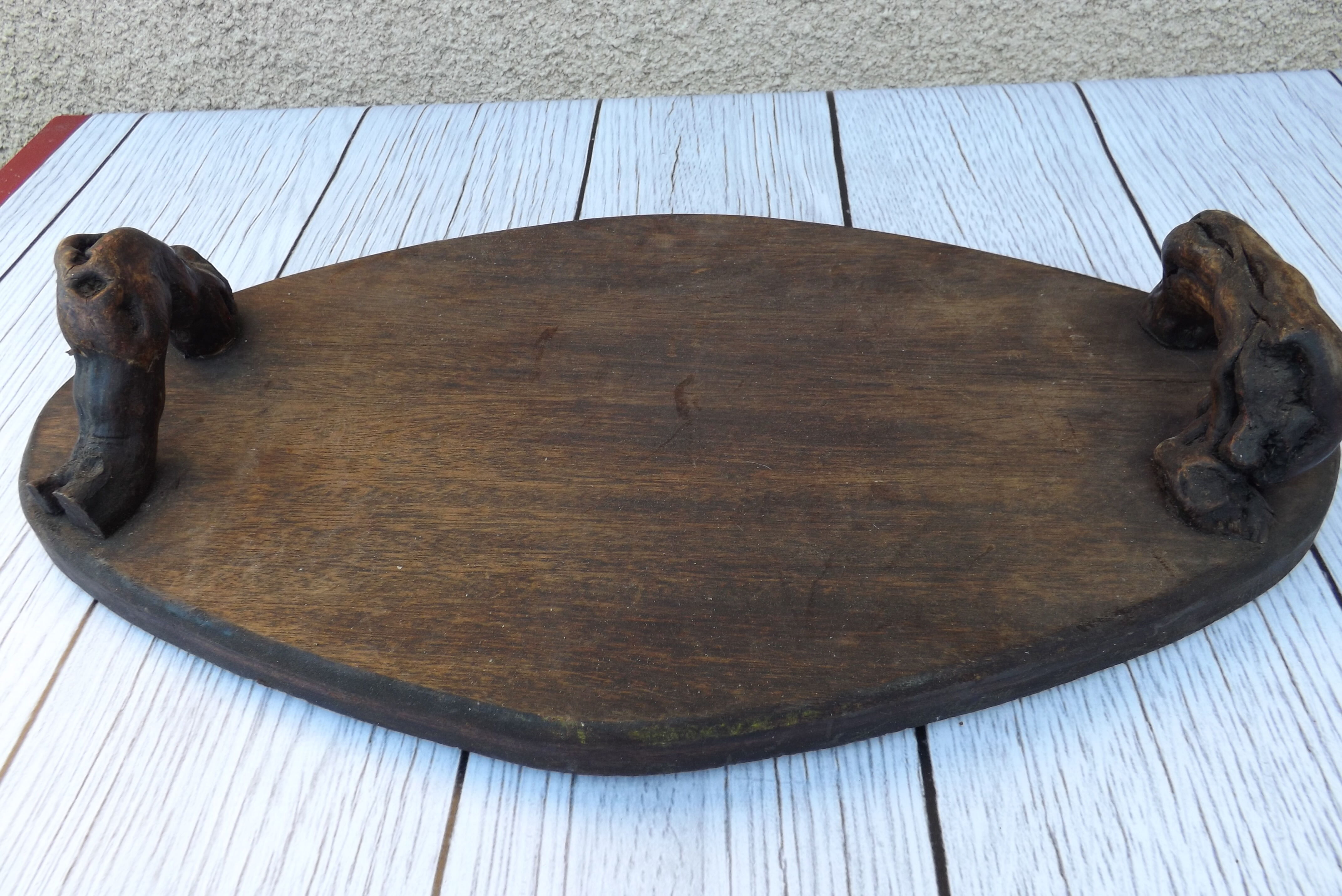 Old vine handles wooden tray