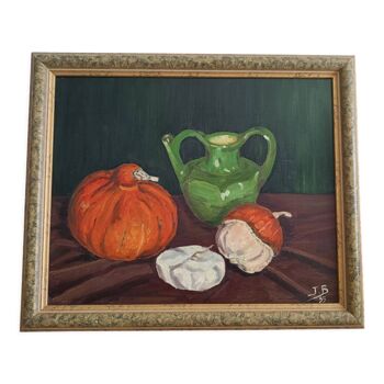 Still life painting signed jacqueline berteaux-dubuc - 1995