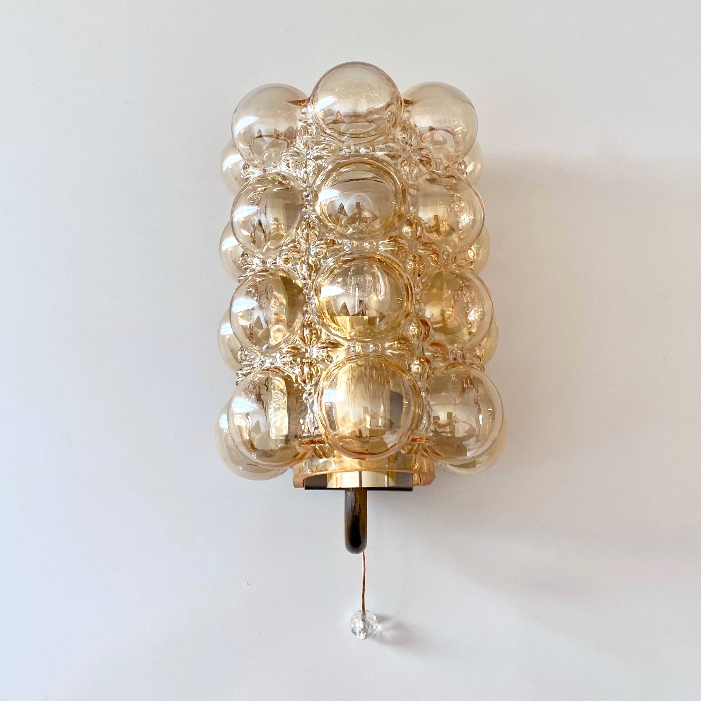 Bubble glass wall lamp by Helena Tynell for Glashütte Limburg, 1960's modernist