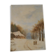Oil on canvas snowy landscape