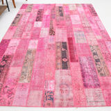7x10 distressed pink turkish rug 300x208cm