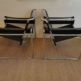 Armchairs design Vassily by Marcel Breuer Italian edition 80s