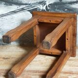 Stool in solid wood waxed oak rustic