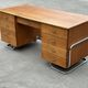Bureau tubulaire de style Bauhaus du milieu du siècle, design des années 40 en chêne