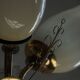 Paavo Tynell for Idman OY, 3-arm chandelier in brass and glass, mid-century, 1940s.