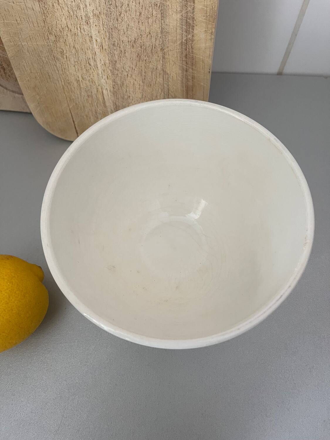 Antique faceted earthenware bowl