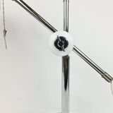 Atelje Lyktan desk lamp in chrome and vintage brown leather, mid-century, Sweden.