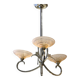 French chandelier, with pink glass shades, Art Deco