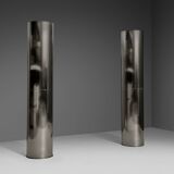 Monumental large stainless steel floor lamps by Targetti – Italy, 1970s