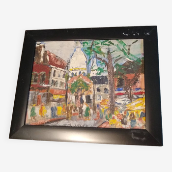 Montmartre hst signed, framed 18 x 23