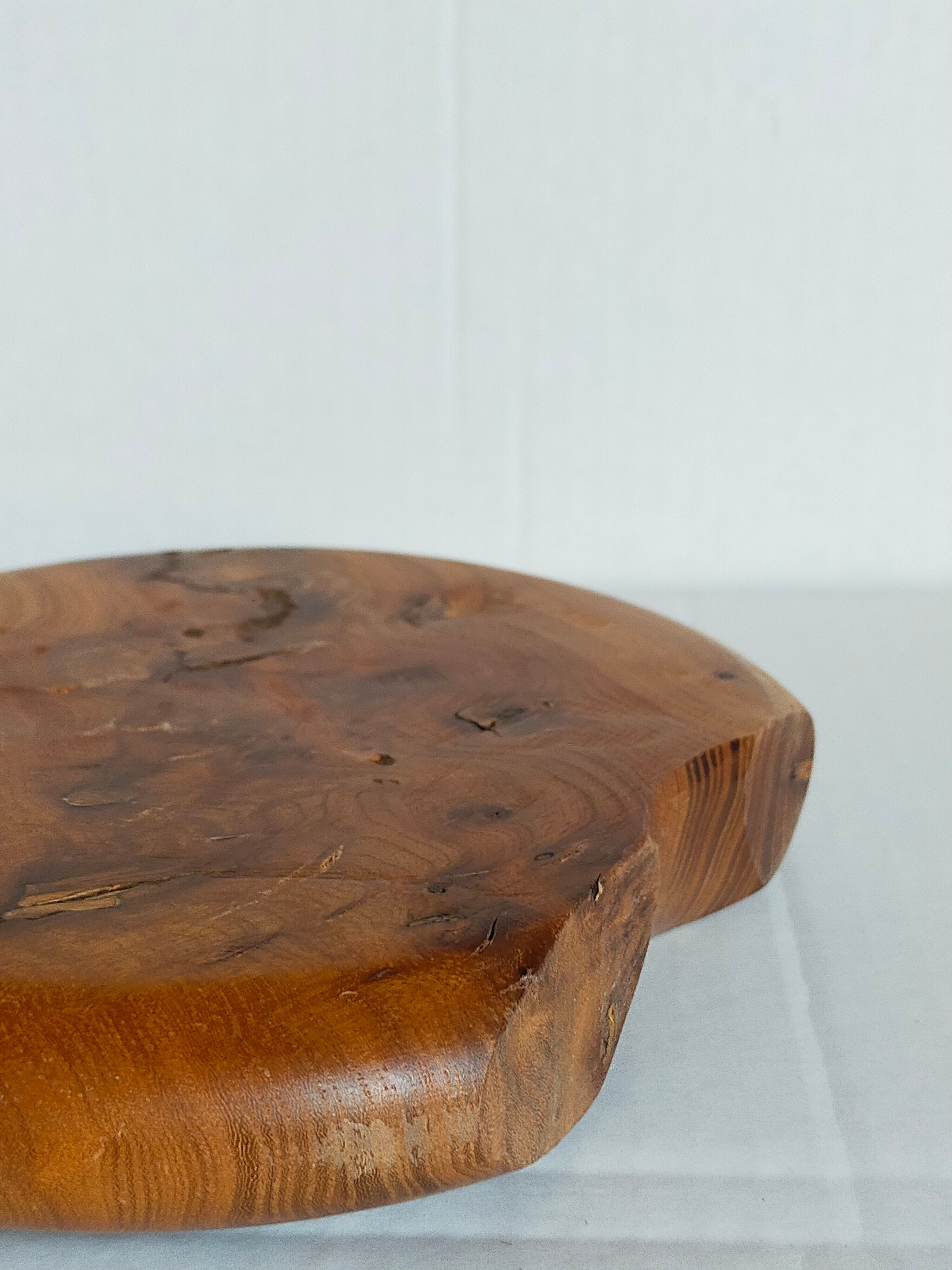 Solid wood vase vintage elm magnifying glass