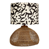Lampe double éclairage en rotin