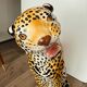 Leopard, Italian sculpture in glazed ceramic.