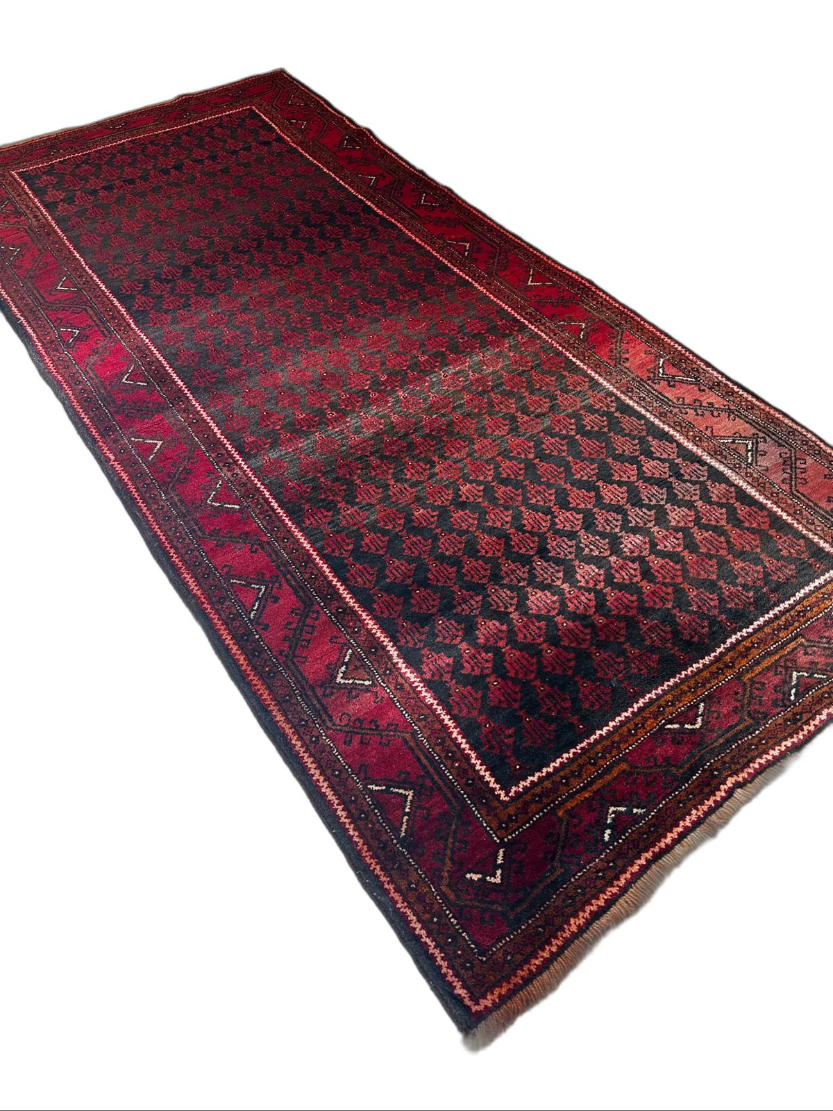 Handmade Afghan rug 260cm x 117cm