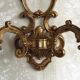 Large Vintage French Bronze Open Back Design Leaf Detail Double Wall Light 4740