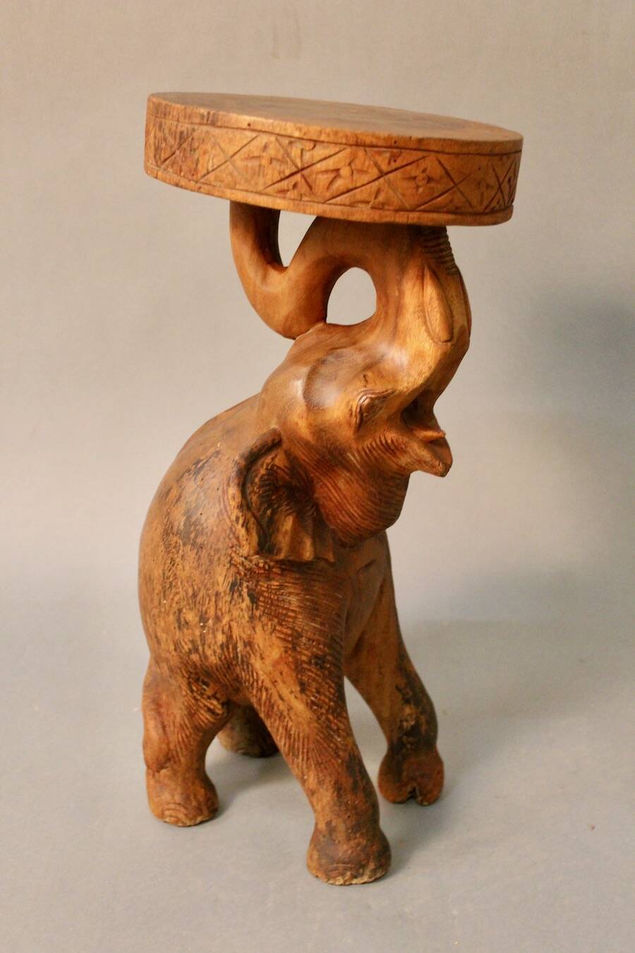 Elephant stool pedestal table