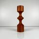 Turned wooden candlestick, pine, Midcentury Modern, 1970