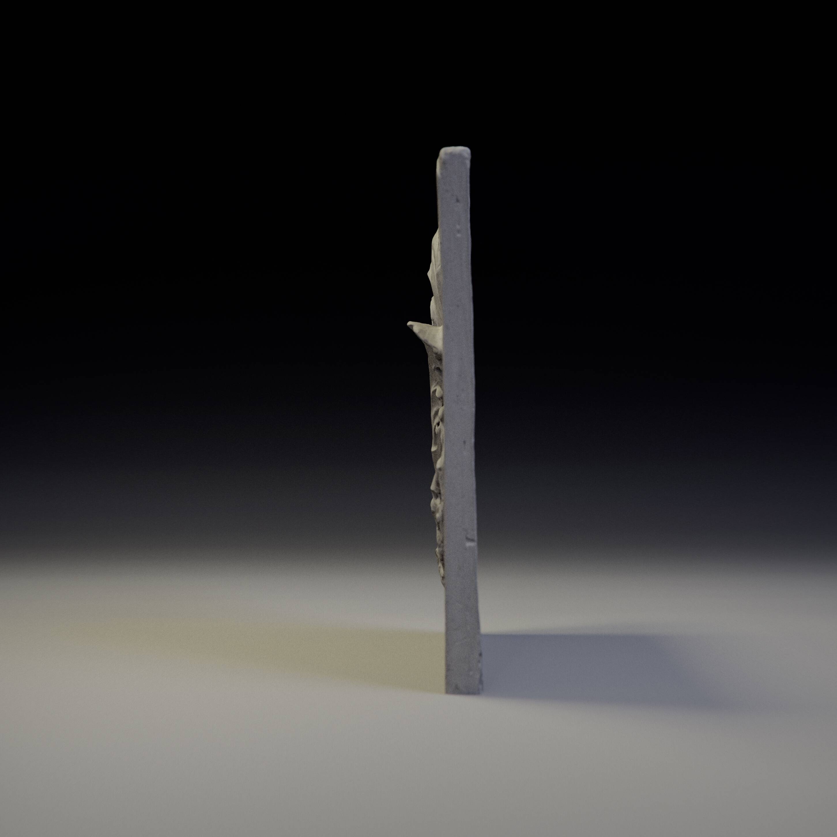 Bas-relief en plâtre d'une feuille d'acanthe