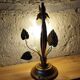 Lampe fleur vintage en laiton et verre