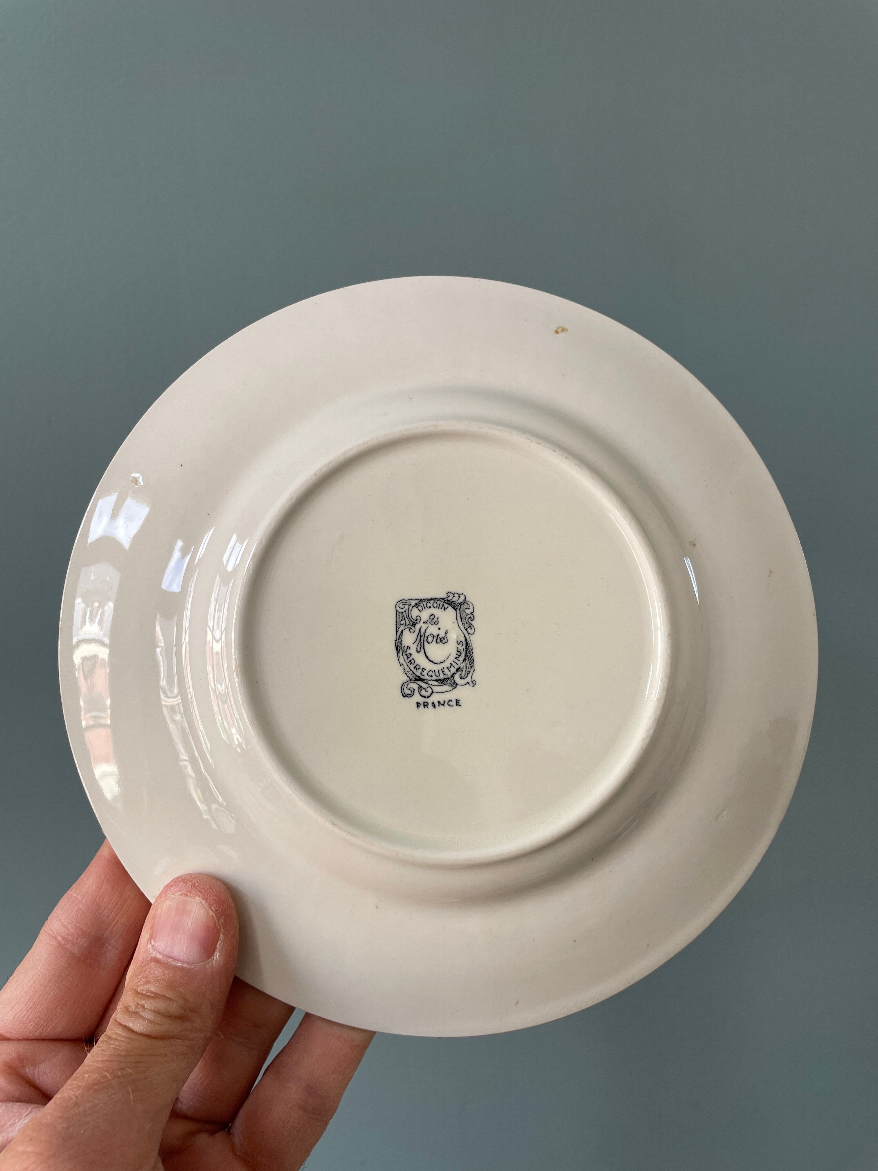 Lot de 12 petites assiettes Digoin Sarreguemines, « Les Mois »