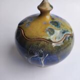 Stoneware candy box Nault pottery