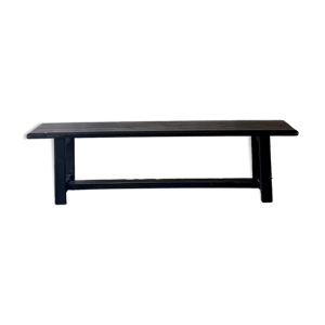 Banc ancien en bois noir