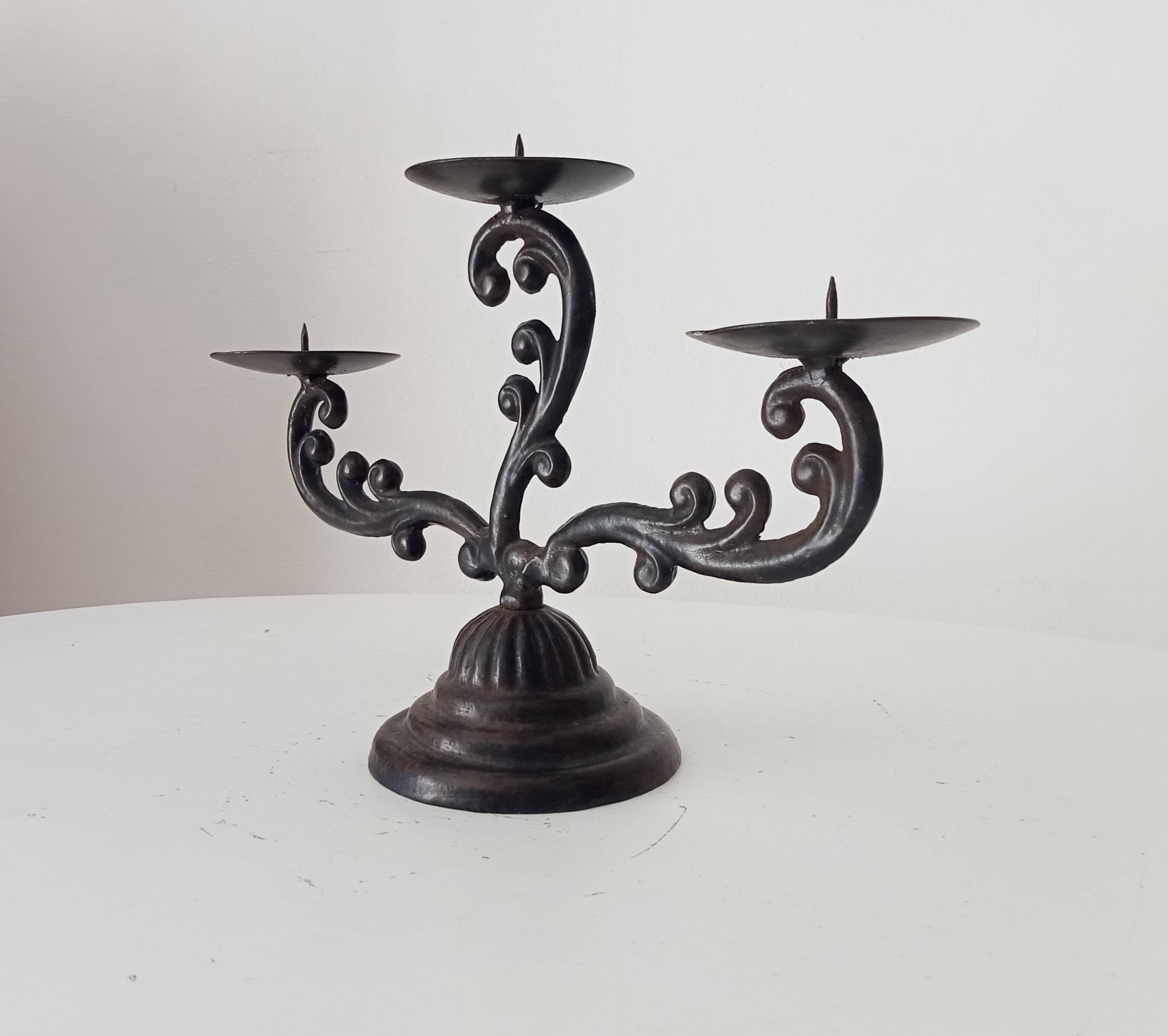 Old enamelled cast iron chandelier