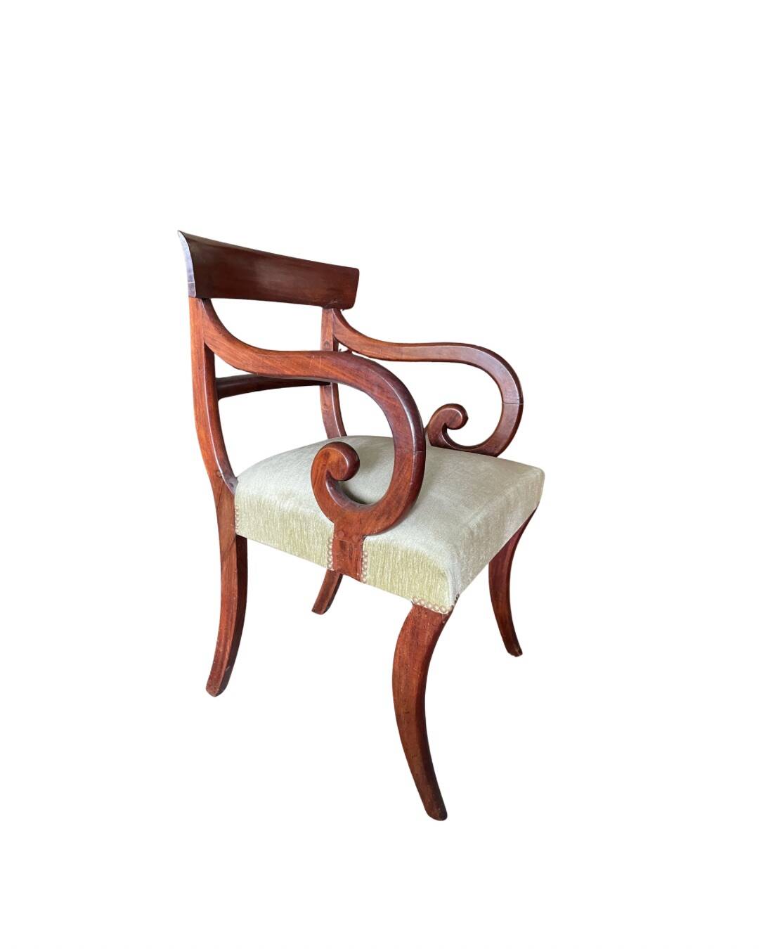 Fauteuil XIX Acajou Carver Régence Empire