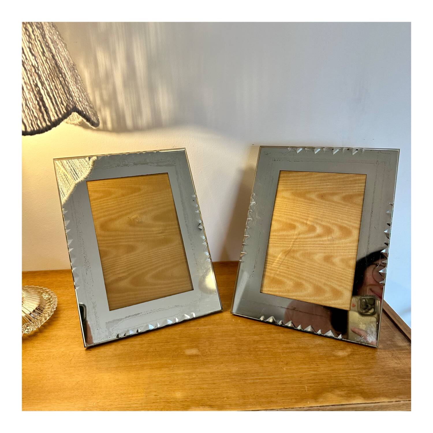 Art deco beveled mirror photo frame