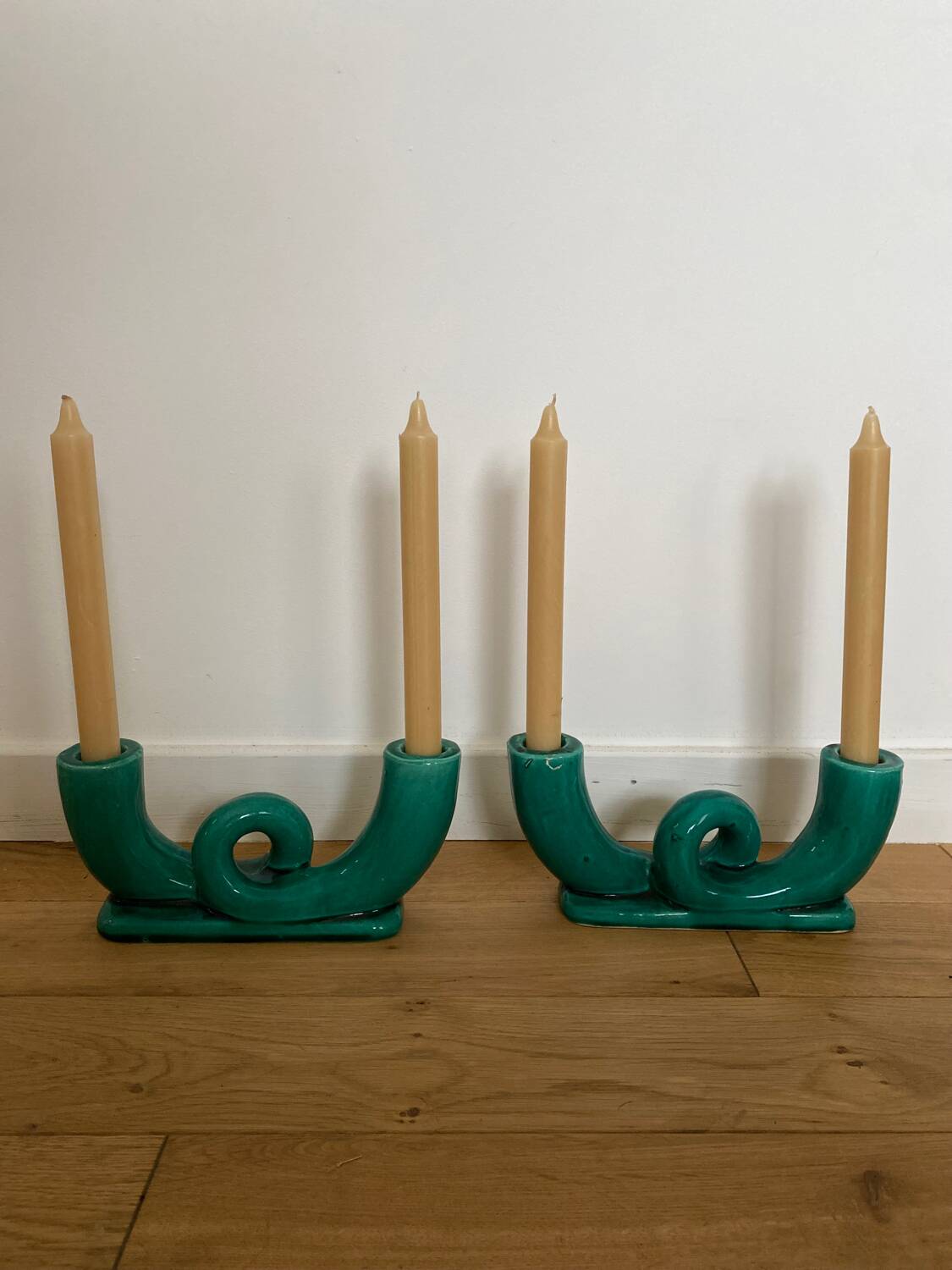 Pair of Vallauris candlesticks