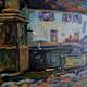 Oil on canvas Place de vilage fontaine