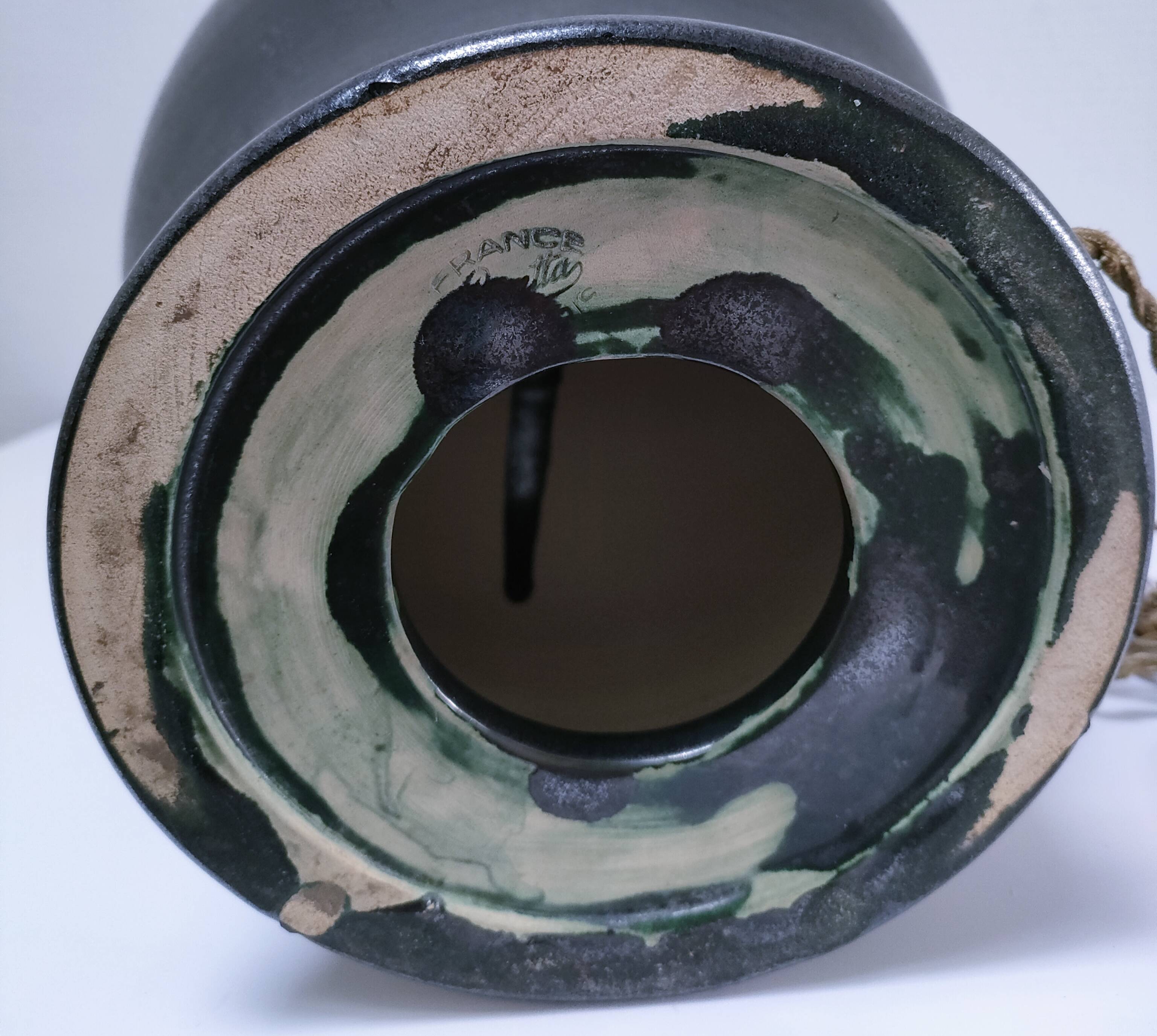 high ceramic lamp base lunetta vallauris h.47 cm