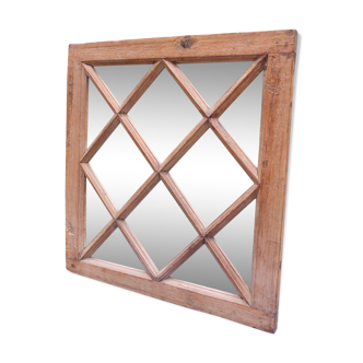 Antique Indian Wooden Mirror 60x66cm