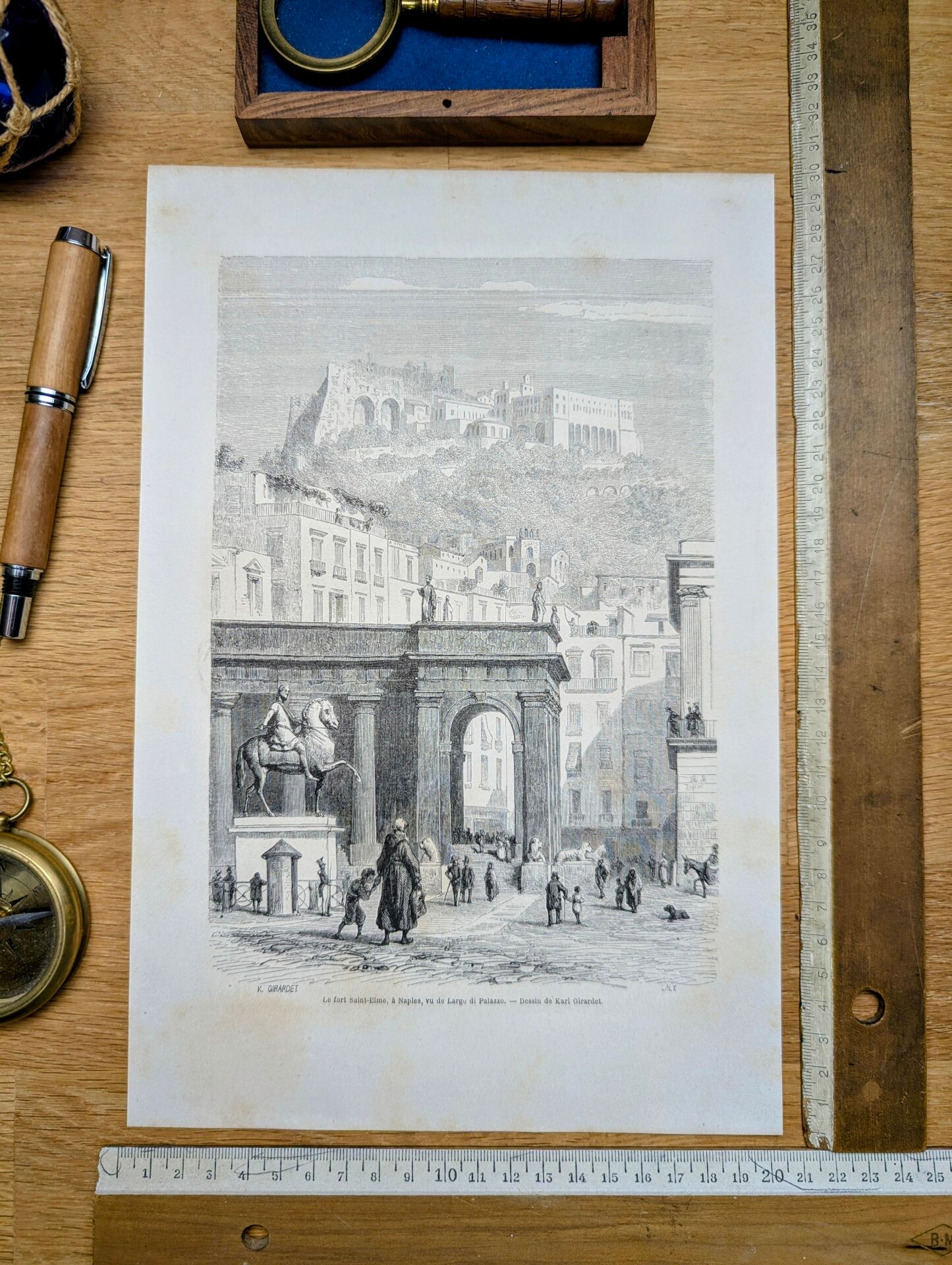 Castel Sant'Elmo, Naples. Printed in 1861.