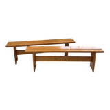Pair of Charlotte Perriand Les Arcs pine benches